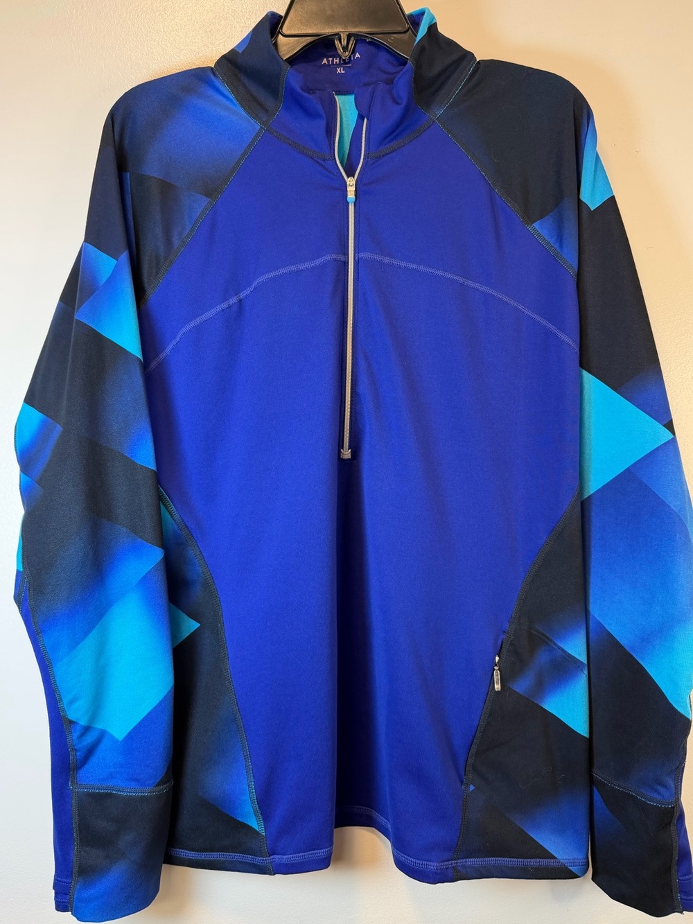 Athleta Running Wild half zip blue sapphire lightweight pullover Women’s XL